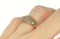 10K Yellow Gold 0.98 Ctw Pave Light Brown Diamond Statement Ring