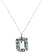 Fantastic Aquamarine & Diamond Necklace