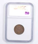 MS64 BN 1851 Braided Hair Half Cent - C-1 - Graded NGC