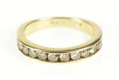 10K Yellow Gold Channel Inset Classic Diamond Wedding Band Ring