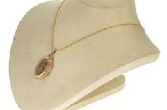 10K Yellow Gold Victorian Etched Orante Mourning Photo Locket Pendant