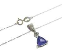 Fabulous Trillion Tanzanite & Diamond Cluster Necklace