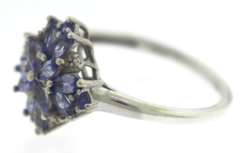 Sterling Silver Tanzanite Cluster Ring