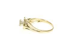 14K Yellow Gold Marquise Diamond Bypass Simple Promise Ring