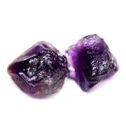 Large 18.65ct untreated uncut Amethyst pair