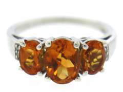 Sterling Silver Mandarine Garnet Ring