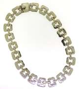 Vintage Sterling Silver Solid Open Link Collar Necklace