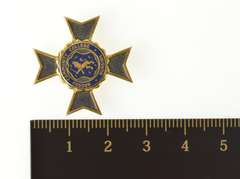 14K Yellow Gold Nassau Community College Enamel Cross Lapel Pin/Brooch