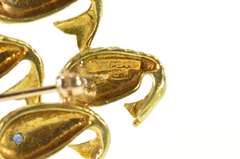 18K Yellow Gold Retro Whale Cluster Sapphire School of Fish Pin/Brooch