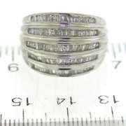 Dazzling White Gold Baguette Diamond Wide Ring