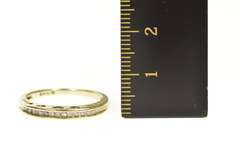 10K Yellow Gold Diamond Channel Heart Pattern Wedding Band Ring