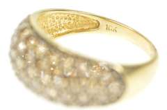 10K Yellow Gold 0.98 Ctw Pave Light Brown Diamond Statement Ring