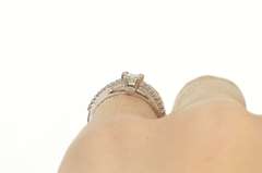 10K White Gold Classic Round Diamond Promise Engagement Ring