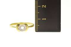 18K Yellow Gold Oval Diamond Inset Geometric Statement Ring
