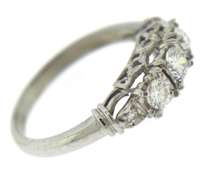 Dazzling Diamond 3 Stone Ring w Diamond Accents
