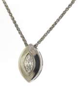 Chic 14kt WG Marquise Cut Bezel Set Diamond Necklace
