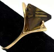 Free-Form Smokey Quartz Ring in Yellow Gold