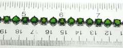 Sterling Silver Green Tourmaline Tennis Bracelet