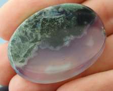 Artistic 58ct Chalcedony and Chlorite cabochon