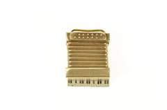 14K Yellow Gold 3D Accordion Musical Instrument Charm/Pendant
