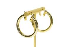14K Yellow Gold 26.0mm Round Statement Classic Hollow Hoop Earrings