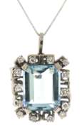 Fantastic Aquamarine & Diamond Necklace