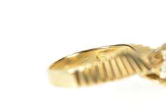 10K Yellow Gold 0.42 Ctw Retro Diamond Bypass Engagement Ring