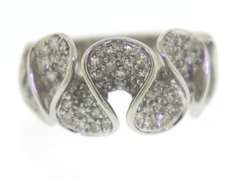 Dazzling Pave Diamond Ribbon White Gold Ring