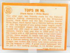 1964 Tops in NL, Aaron & Mays Baseball Card