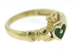 Formal Yellow Gold Emerald Claddugh Ring