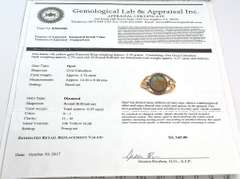 14K Yellow Gold Opal & Diamond Ring