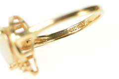 14K Yellow Gold Pear Natural Opal Diamond Accent Statement Ring