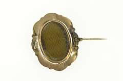 Gold Filled Victorian Ornate Photo Picture Mourning Pin/Brooch