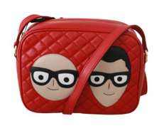 DOLCE & GABBANA  Red Men Patch Crossbody Women Borse GLAM Leather Bag
