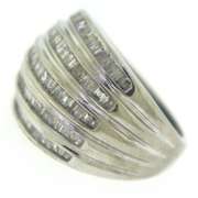 Dazzling White Gold Baguette Diamond Wide Ring