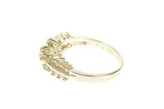 14K Yellow Gold 0.83 Ctw Diamond Round Cluster Engagement Ring