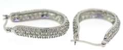 Sterling Silver Oval Crystal Hoop