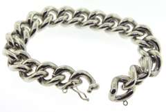 Gent's Heavy Sterling Silver Curb Bracelet