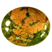 Eye catching 21.45ct Unakite cabochon