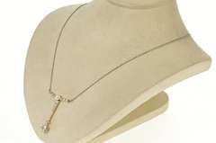 14K Yellow Gold 1.21 Ctw Victorian Diamond Drop Pearl Necklace