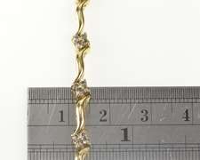 14K Yellow Gold 1.00 Ctw Flower Diamond Wavy Design Tennis Bracelet