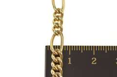 Gold Filled 5.7mm Retro Figaro Chain Link Simple Bracelet