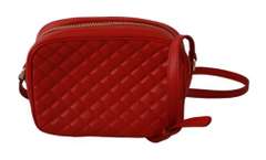 DOLCE & GABBANA  Red Crown Men Patch Crossbody Borse GLAM Leather Bag