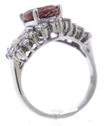 Glowing Pink Tourmaline and Diamond White Gold Ring