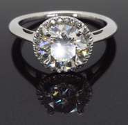 GIA Certified 1.72CTW Diamond Halo Engagement Ring