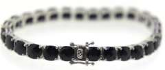 Sterling Silver Dark Red Garnet Bracelet