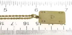 Cute Ace of Hearts Card Yellow Gold Necklace