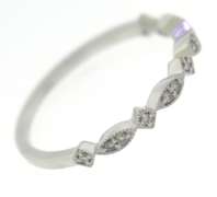 Delicate 14kt WG Round Diamond Milgrain Band