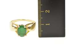 14K Yellow Gold 1.33 Ct Natural Oval Emerald Ornate Statement Ring