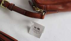 Coach Brown Leather Gold Tone Chain Purse